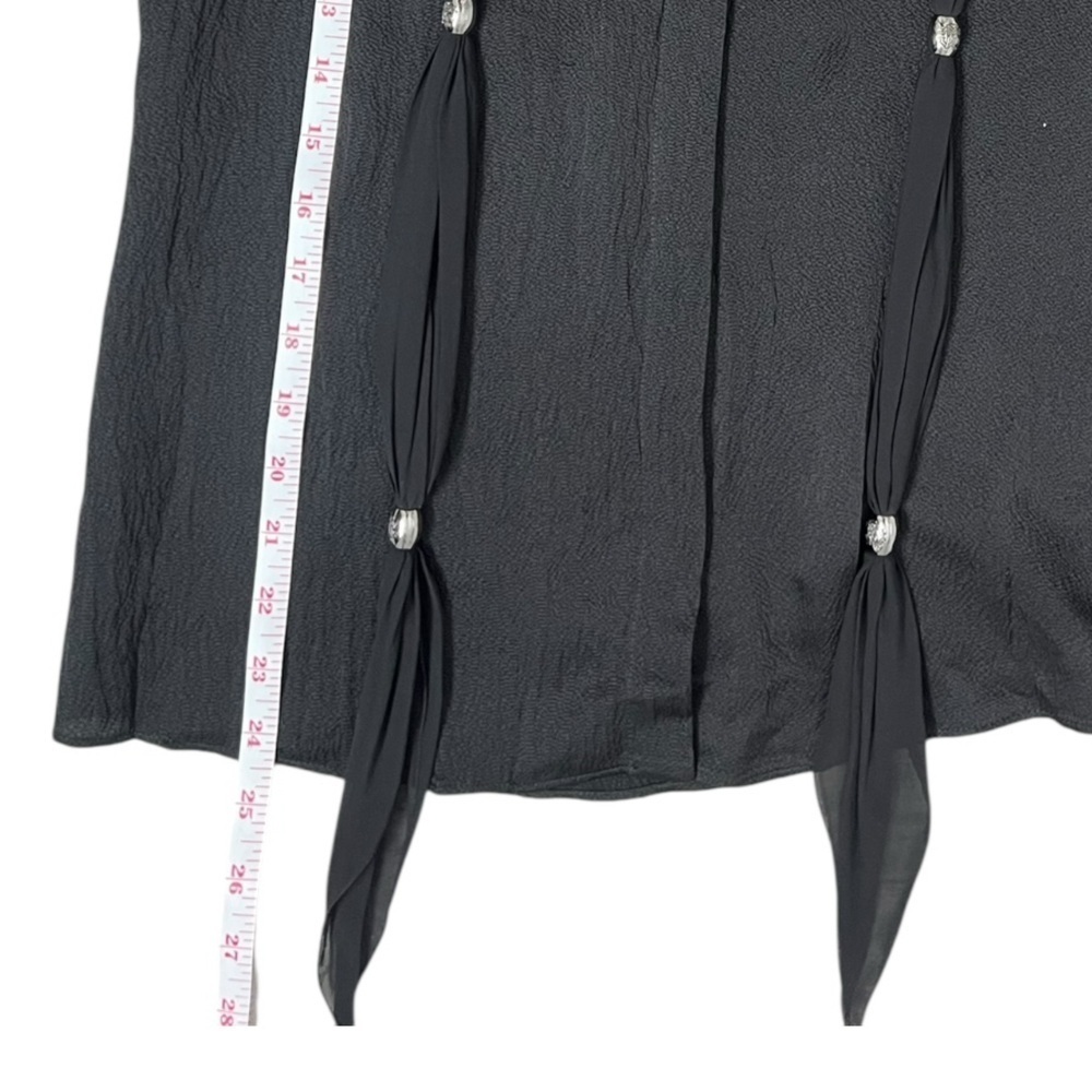 Roberto Cavalli Black Silk Blouse with Tie Detail - Picture 14 of 14
